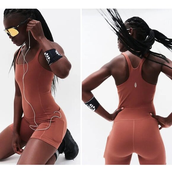 NEW Free People Movement | Never Better Runsie In Sequoia Brown - Picture 2 of 11